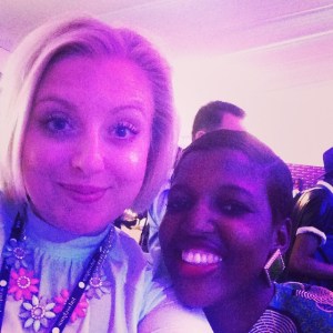 Met Rachael Dean from AfroBougee an online publication based in Ghana at #MBFWAfrica